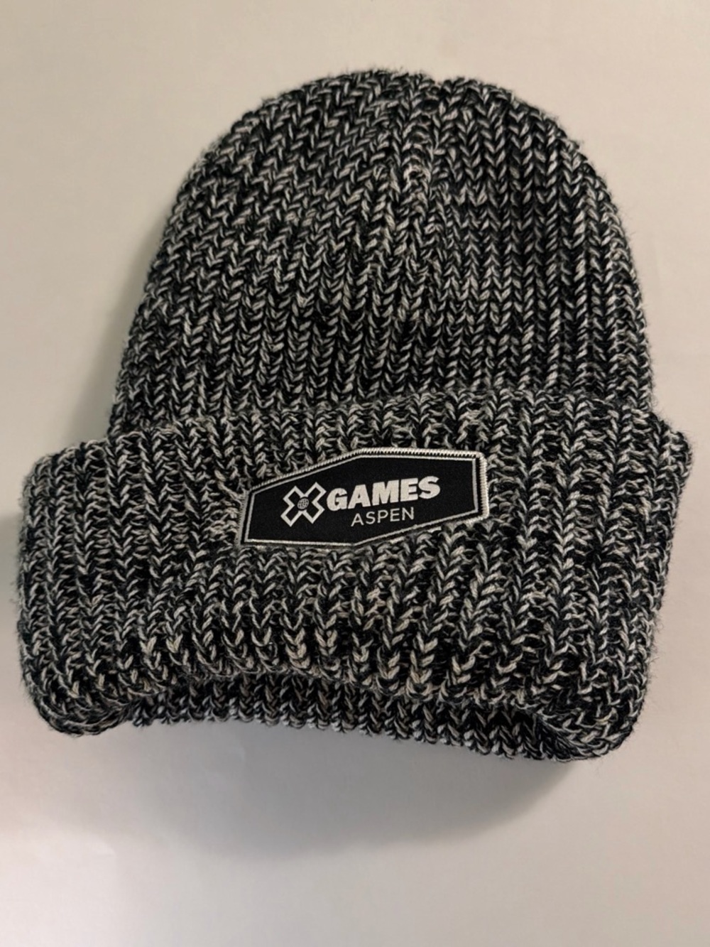 Aspen Black & White Knit Beanie